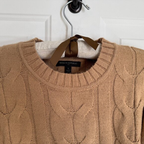 Banana Republic Sweaters - Banana Republic Cotton-Blend Cable Knit | Camel | S